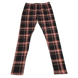 The Children's Place‎ Girls Plaid Print Leggings Size 10/12 Large Black Pink